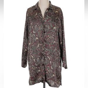 Victoria's Secret Paisley Nightgown in Burgundy and Green - Size S